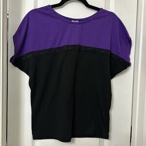 Cleek color block purple and black dolman top size L